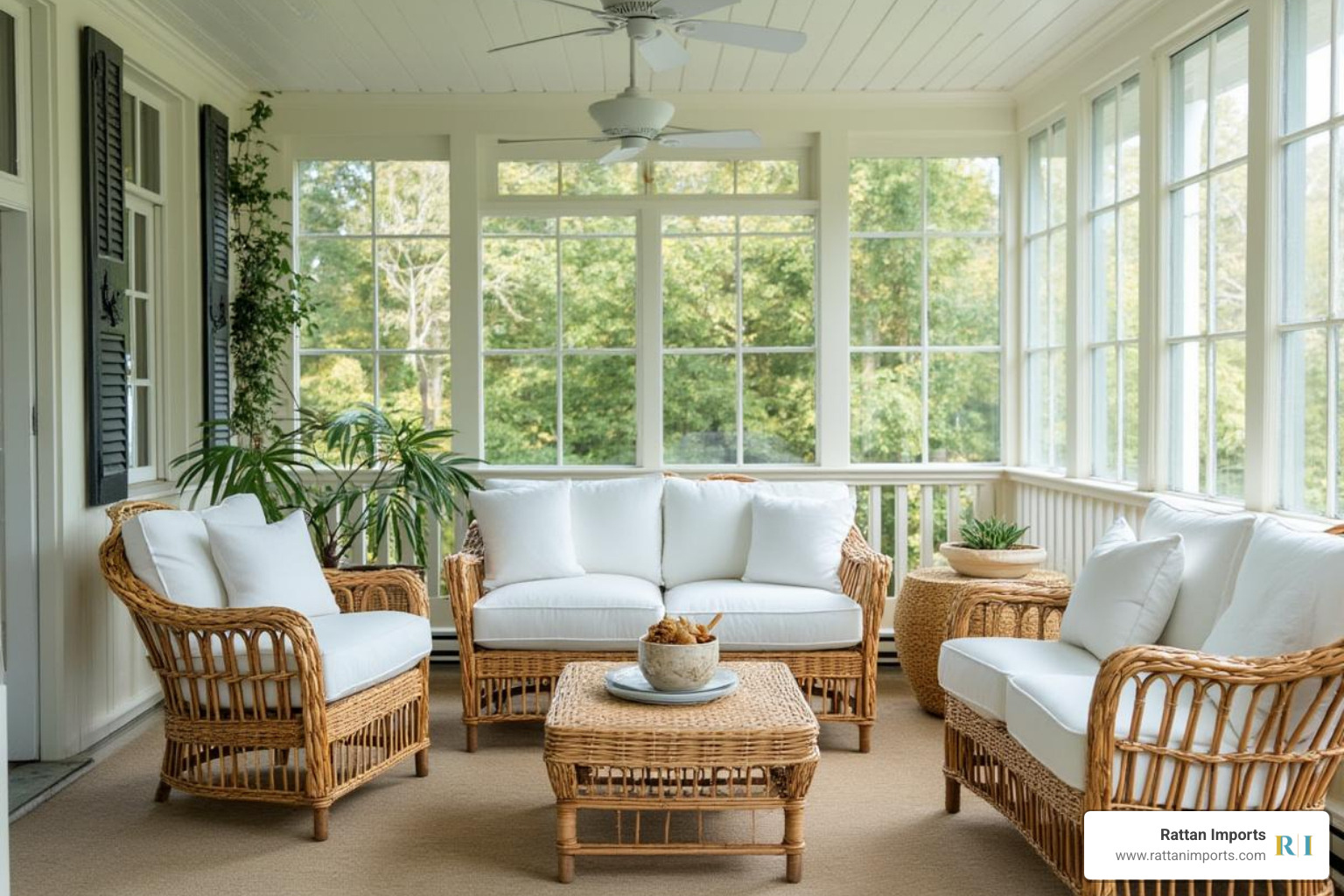 rattan armchairs with white pillows and matching table - rattan armchair with cushion