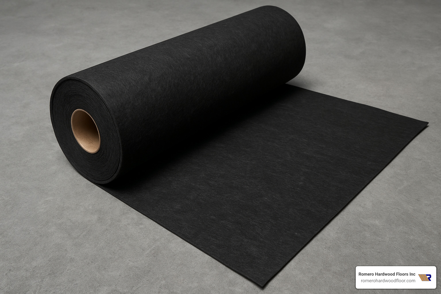 roll of black felt underlayment - Hardwood floor underlayment options