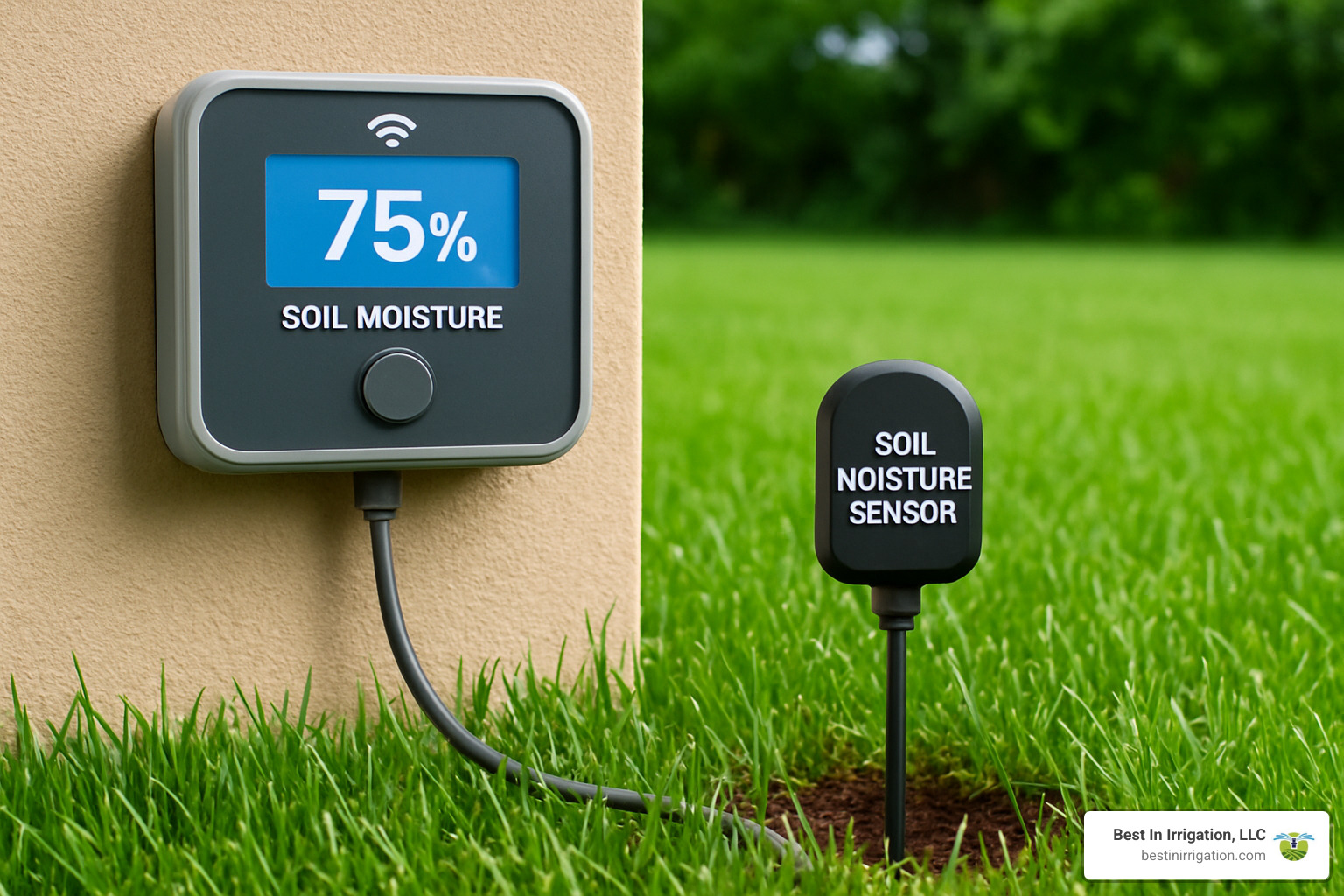 Controller connected to in-ground soil moisture sensor - best lawn sprinkler controllers