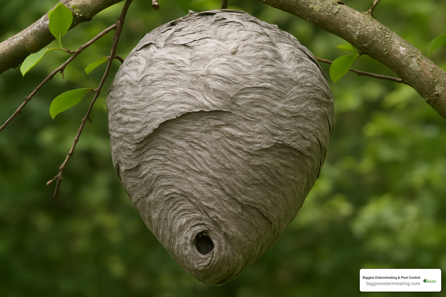 bald faced hornet nest - wasp hornet control