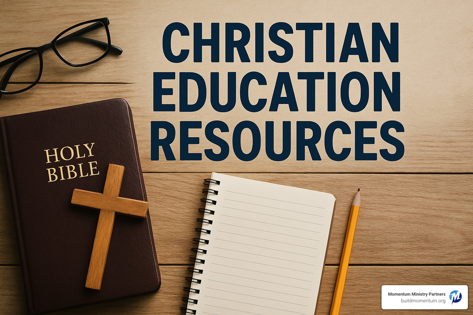 Christian education resources being used in various settings - home, church, and school - showing the interconnected nature of faith formation - Christian education resources