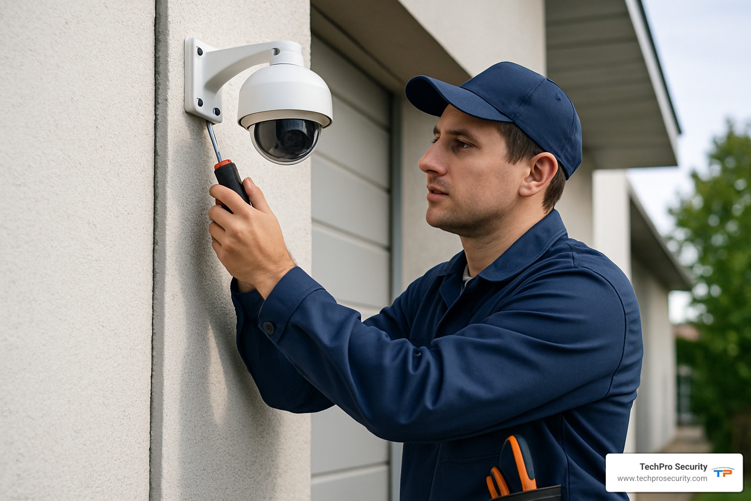 outdoor security camera being serviced - camera maintenance checklist
