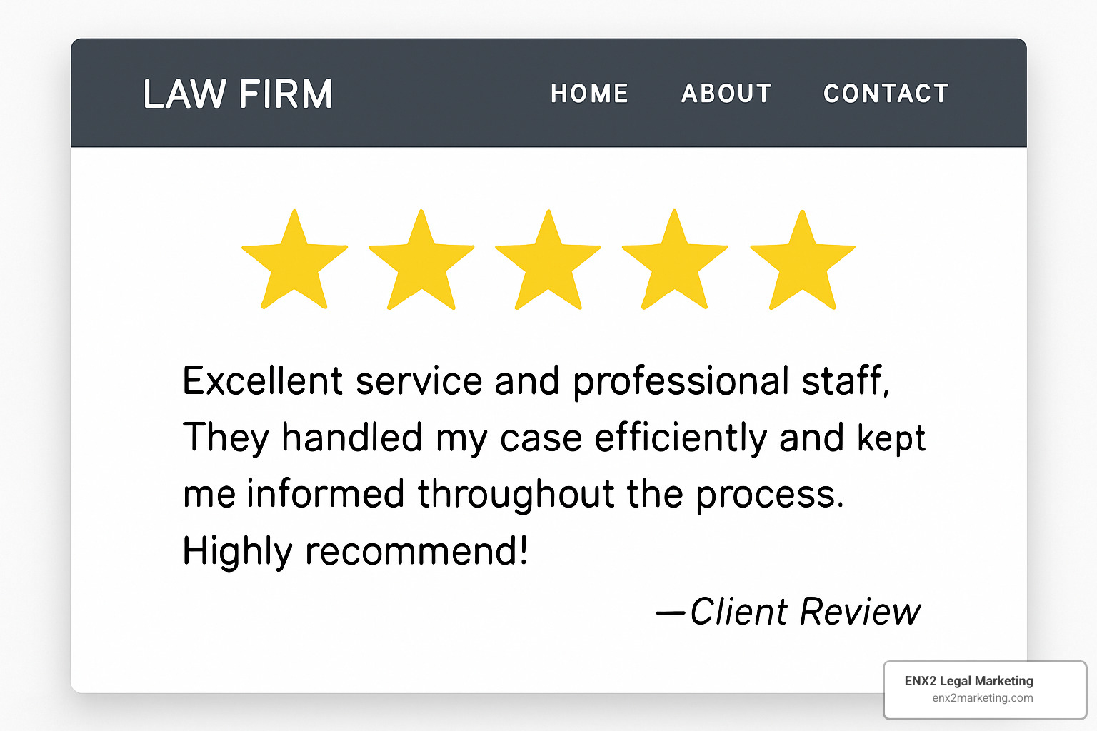 5-star review on a law firm's website - family law attorney SEO