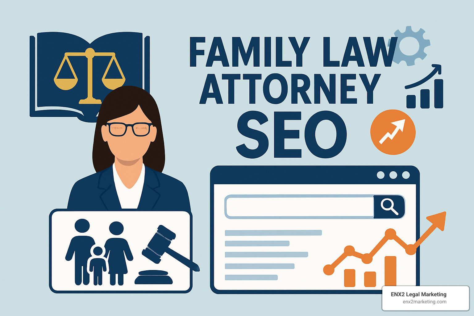 Well-designed law firm blog page with helpful article titles - family law attorney SEO