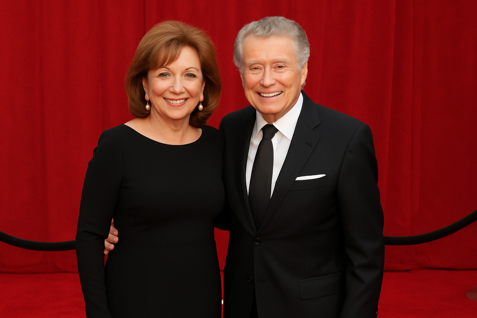 Joy and Regis Philbin on a red carpet together - joy philbin