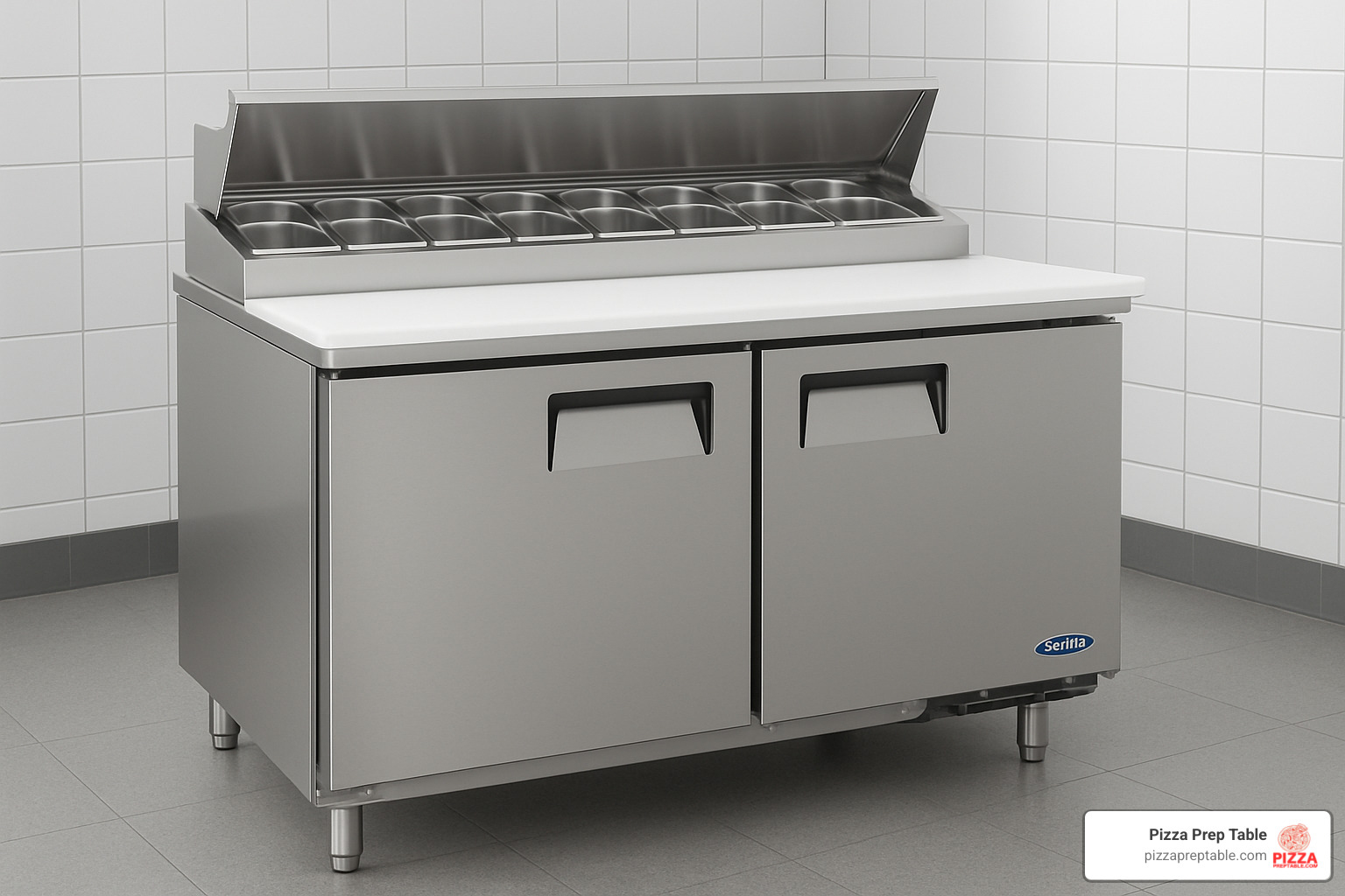 Dukers DPP70-9-S2 two door pizza prep table - Dukers pizza prep table