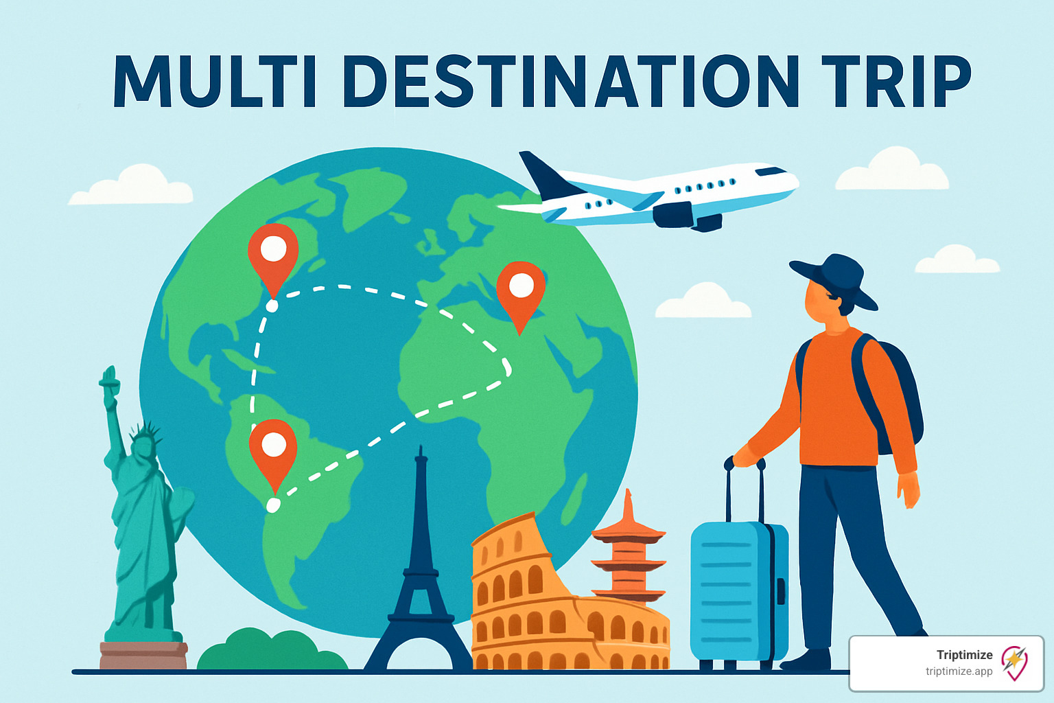 Traveler looking stressed at departure board showing cancelled flights - multi destination trip