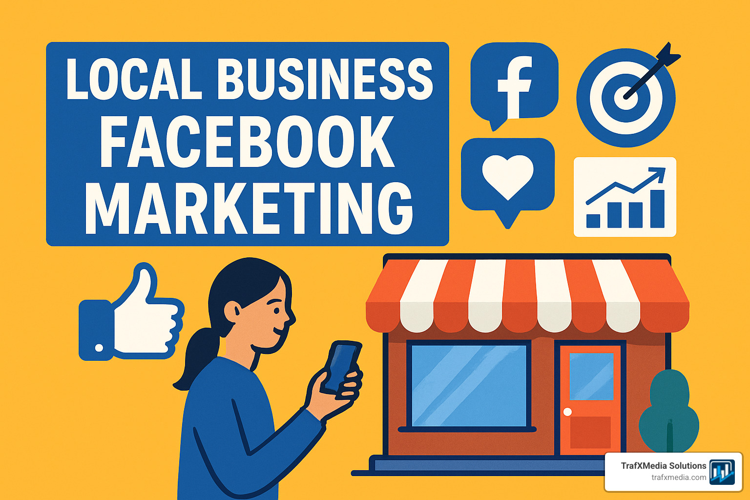 Perfectly optimized Facebook Business Page for a fictional local bookstore showing cover photo, profile picture, and Book Now CTA button with clean professional layout - Local business Facebook marketing
