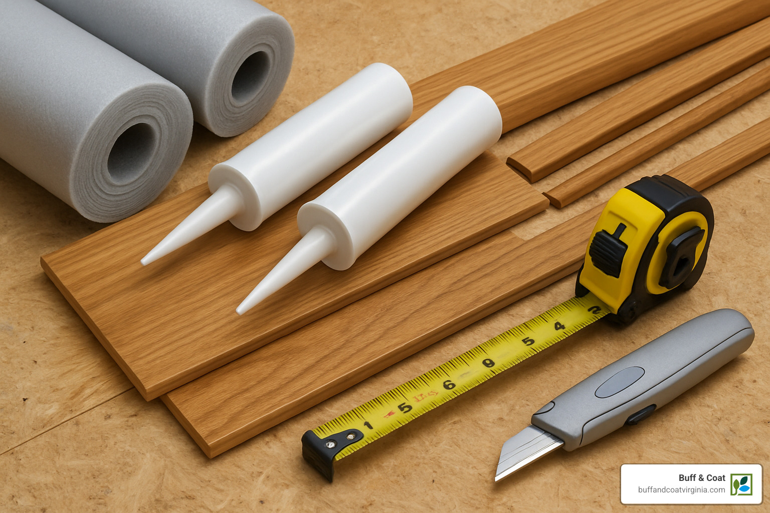 Installation tools and materials like underlayment, adhesive, and trim - engineered wood flooring cost per square metre