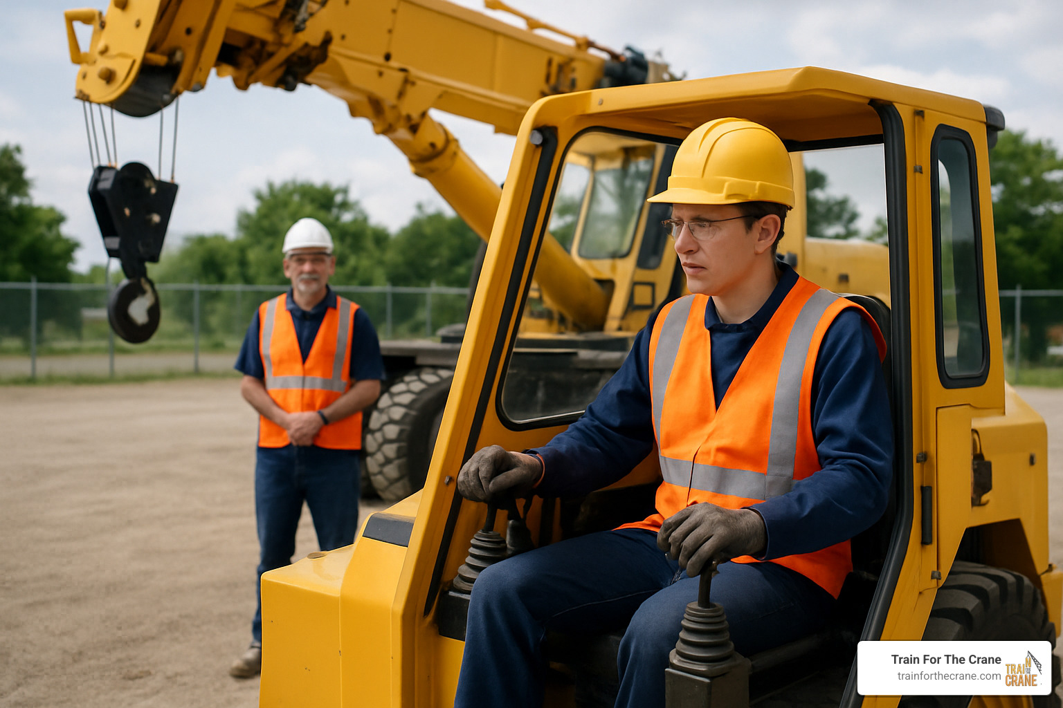 trainee performing practical assessment on mobile crane - mobile crane operator training trainee performing practical assessment on mobile crane - mobile crane operator training