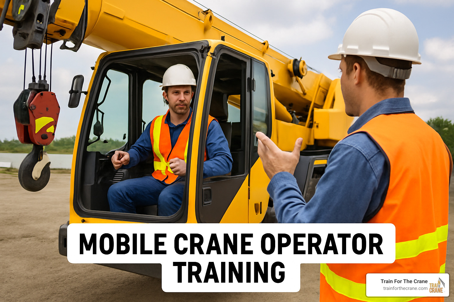 newly certified crane operator holding certification card - mobile crane operator training newly certified crane operator holding certification card - mobile crane operator training
