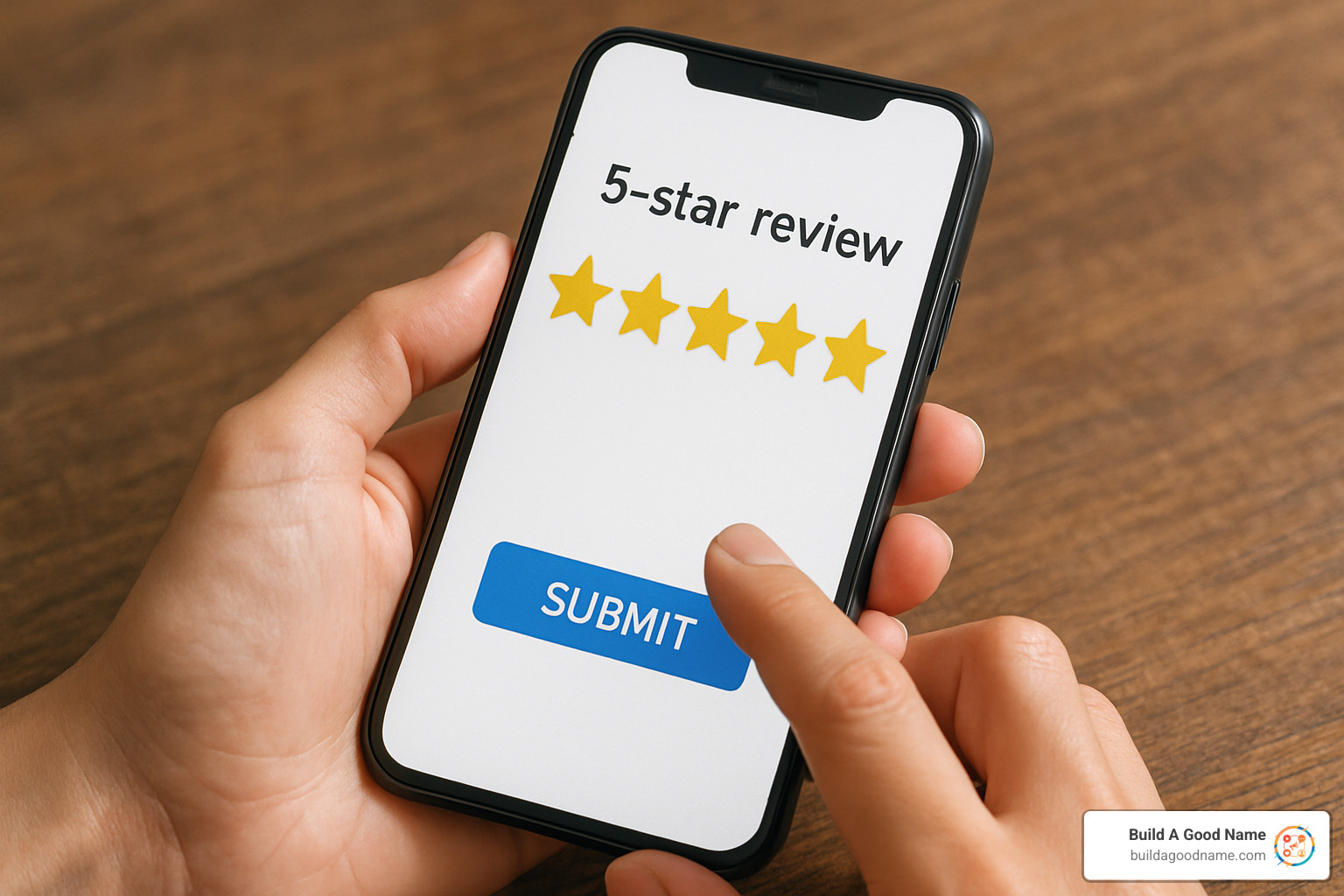 customer leaving a 5-star review on their phone - Boost customer reviews