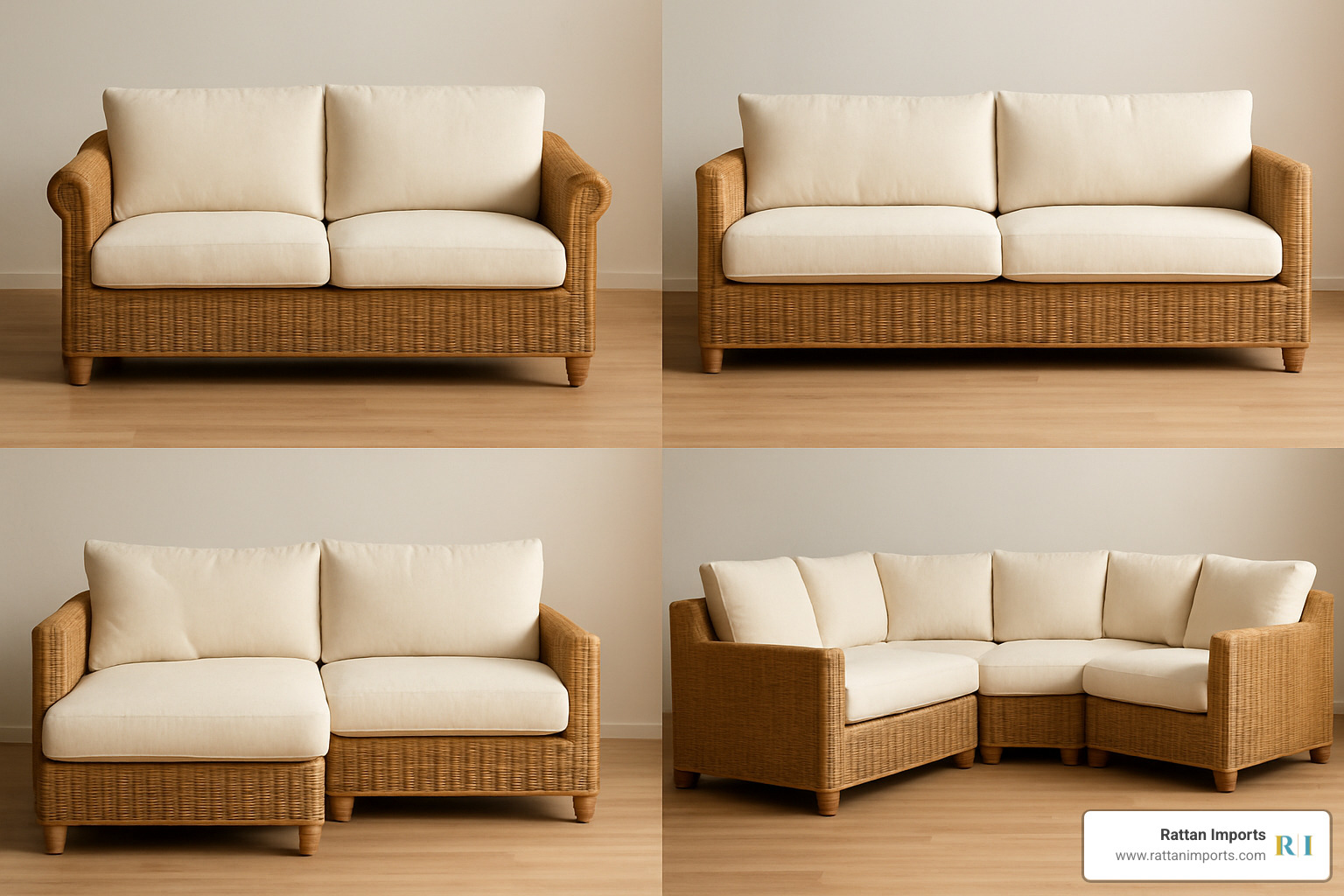 variety of rattan sofa styles from loveseat to large sectional - rattan sofa