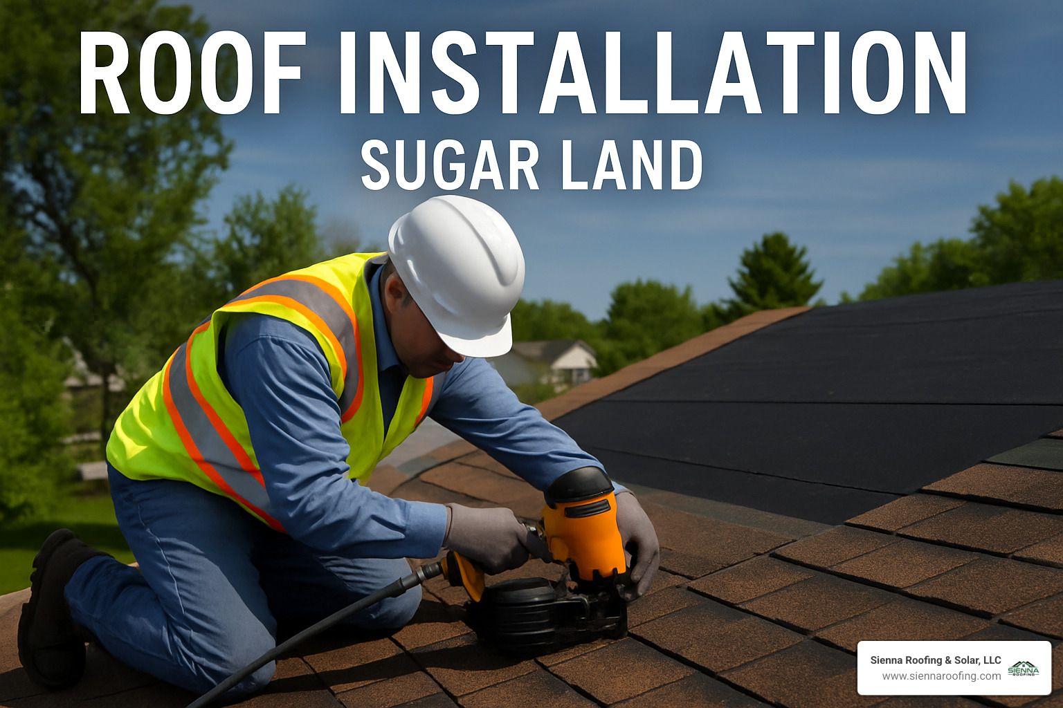 Roofer explaining a detailed cost estimate to a homeowner - roof installation sugar land