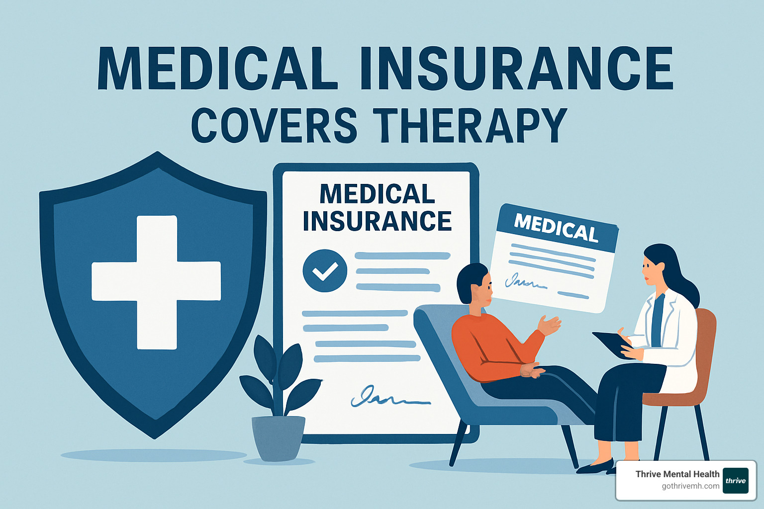insurance policy document with magnifying glass over mental health section - medical insurance cover therapy