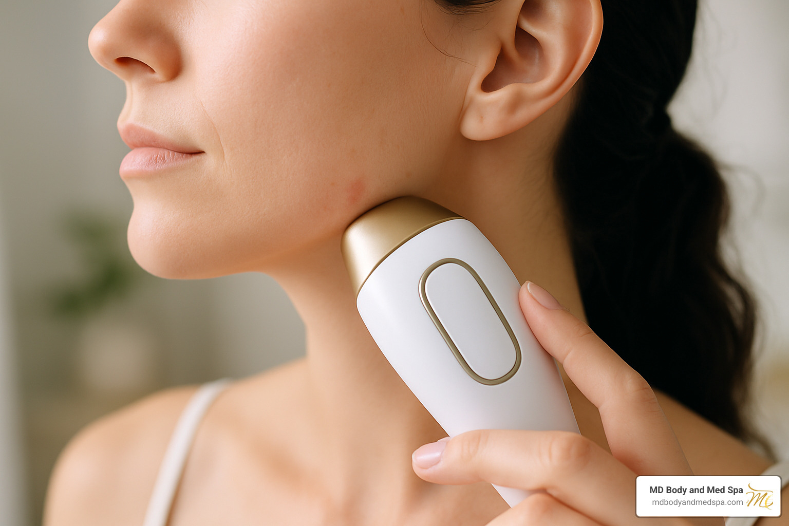 patch test on jawline - best at home laser hair removal for face