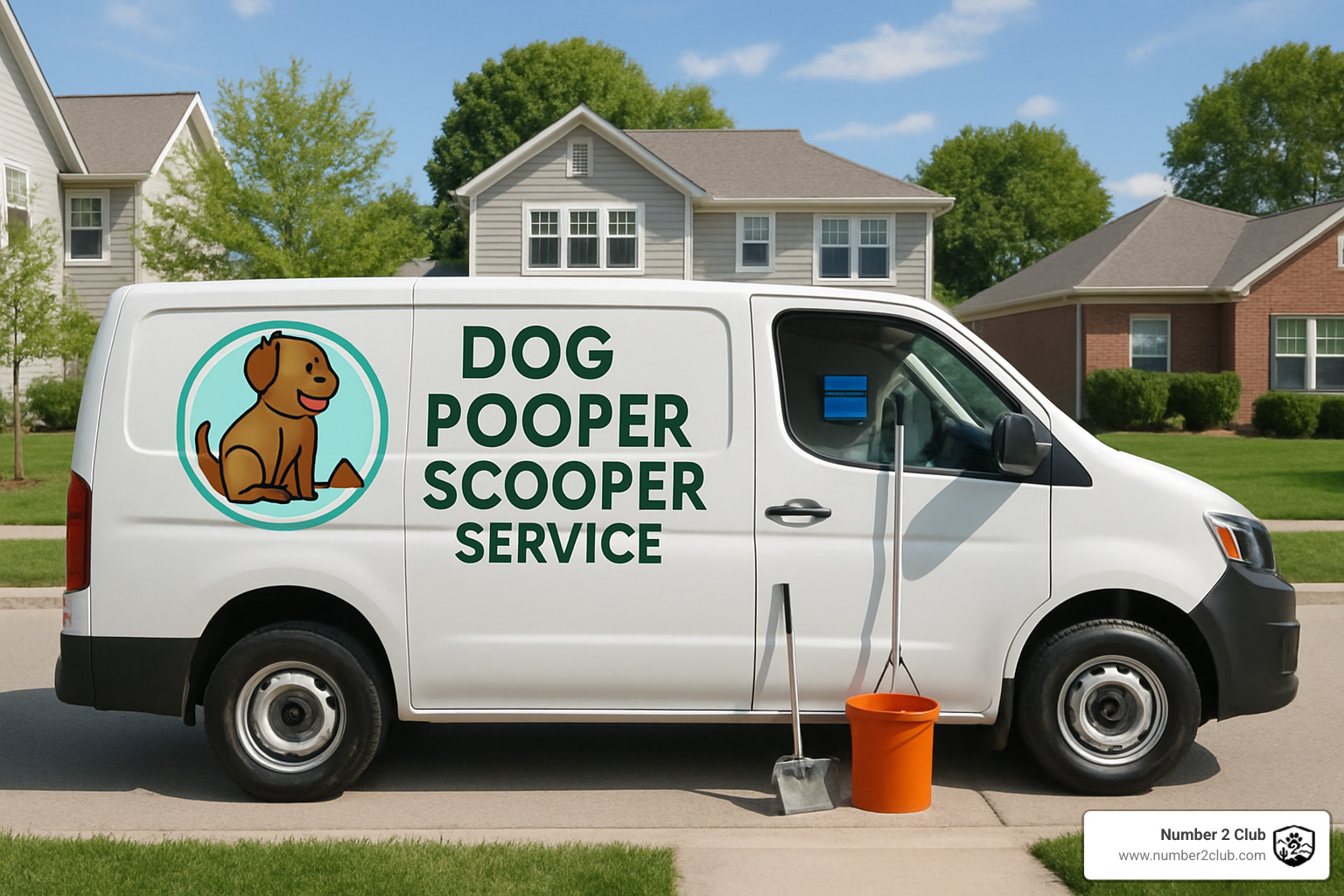 branded service vehicle with professional equipment - Pooper scooper service near