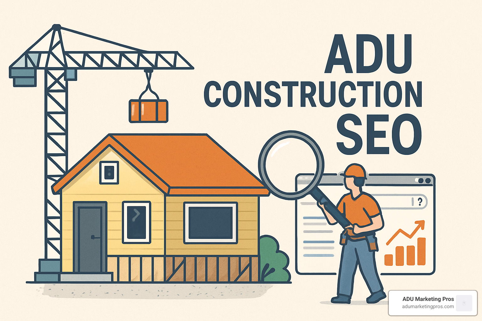 Mobile-responsive ADU contractor website on smartphone and desktop - ADU construction SEO