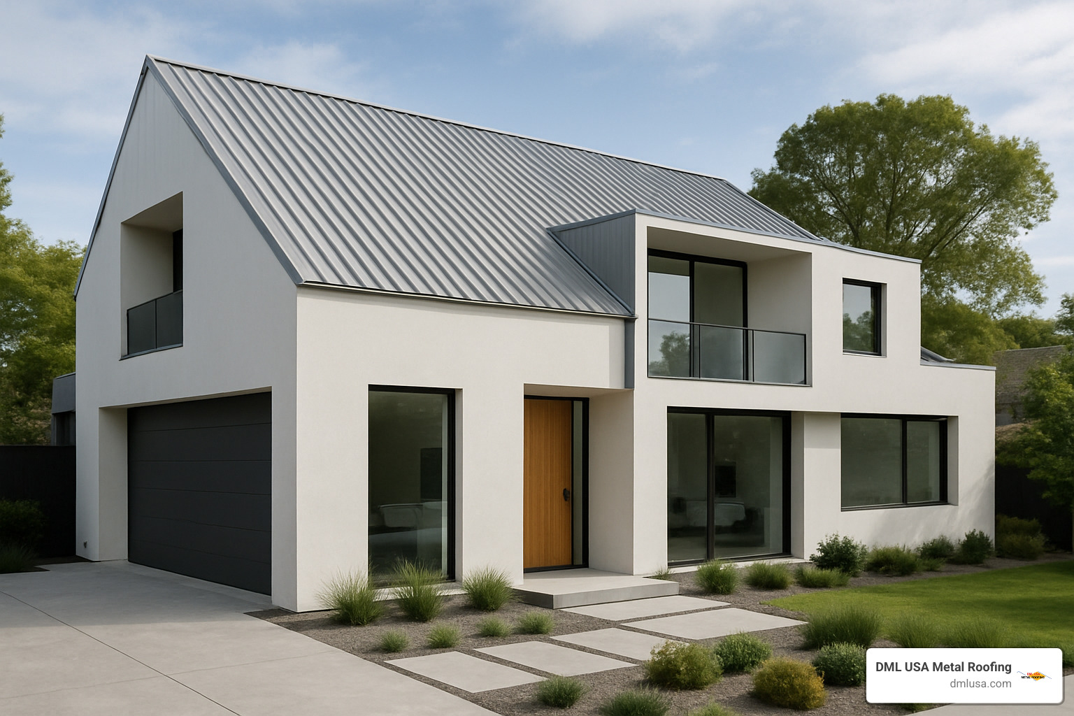 modern home with corrugated metal roof - best corrugated roofing material