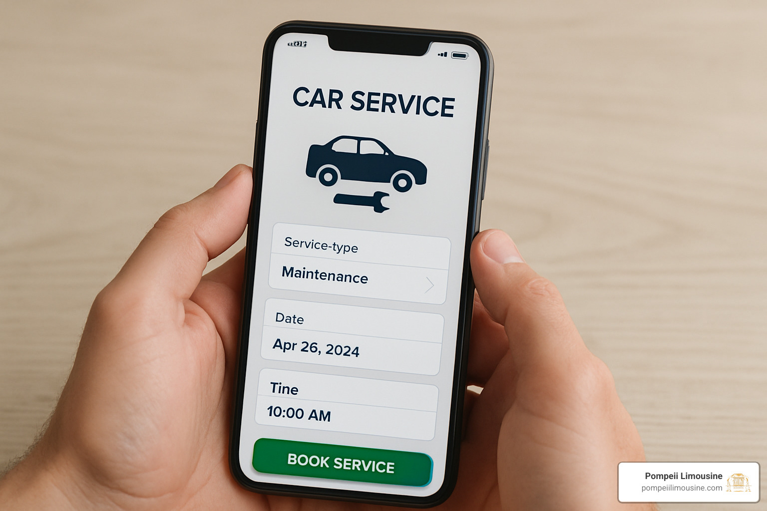 Person booking car service on smartphone - airport car services