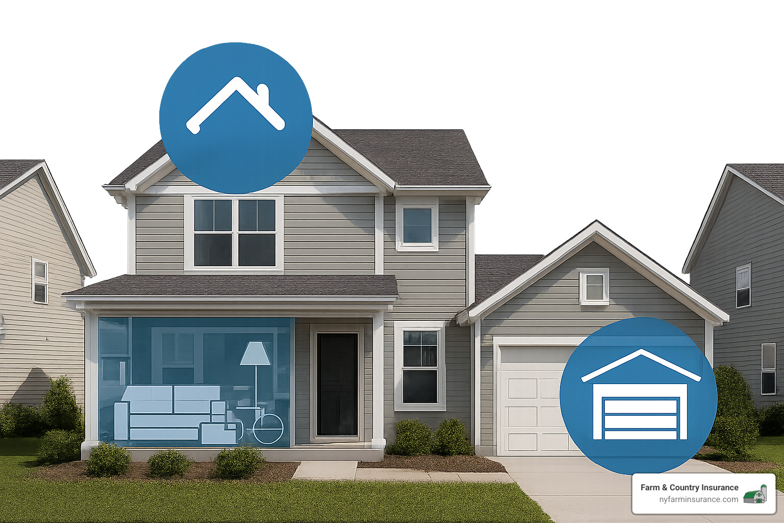 1d1884c33788cd59b5589b70ad30934e3073f5fe Home Sweet (Affordable) Home Insurance Rising costs? Get expert tips to find cheap homeowners insurance. Understand factors, compare policies, and secure affordable protection now. home with icons highlighting different covered areas like the roof, personal belongings inside, and a detached garage - cheap homeowners insurance