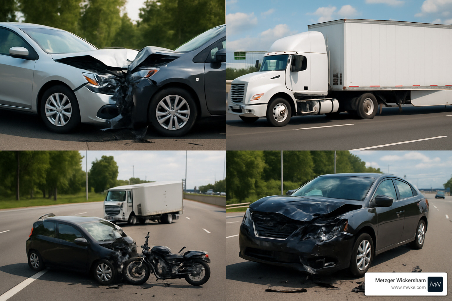 diverse accident scenarios including car, truck, and motorcycle accidents - accident attorney lancaster pa