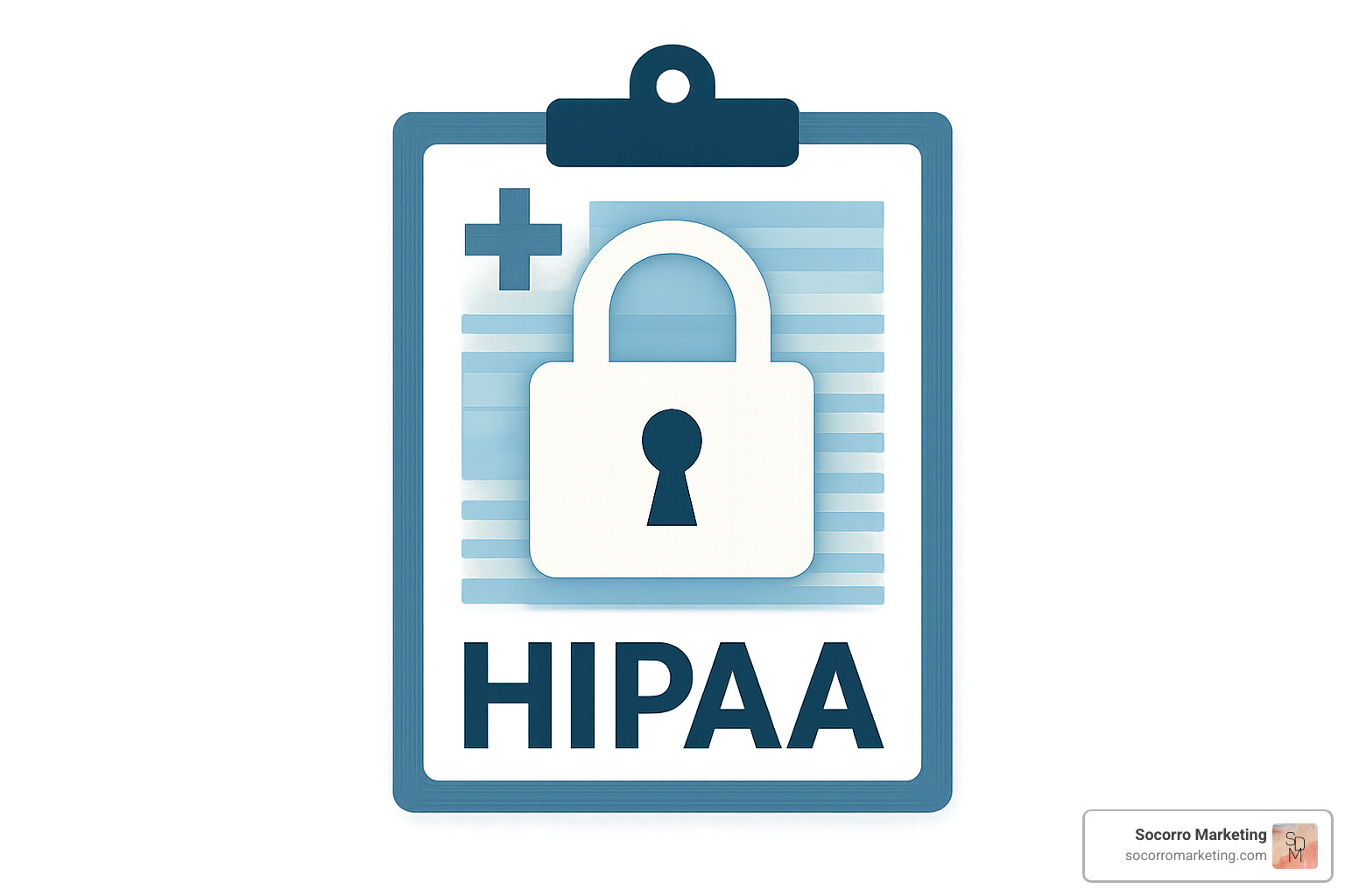Lock symbol over medical chart representing HIPAA compliance - lead generation services for medical