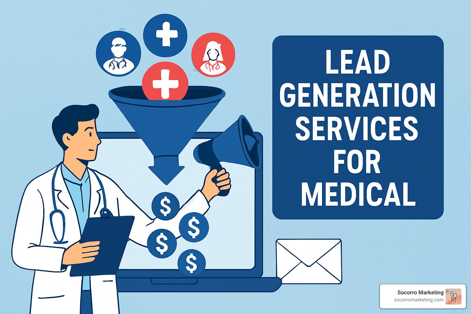 Marketing dashboard showing leads from different channels like SEO, PPC, and Social Media - lead generation services for medical