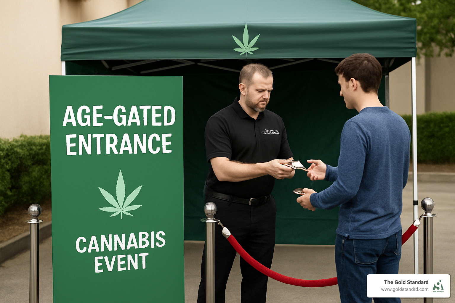 compliant age-gated entrance to a cannabis event - cannabis event sponsorship