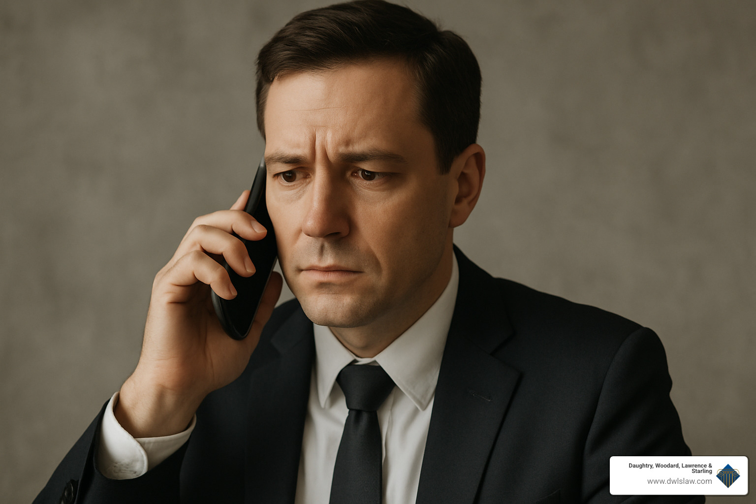 Person calmly using a phone to call for legal help - DWI criminal defense lawyer