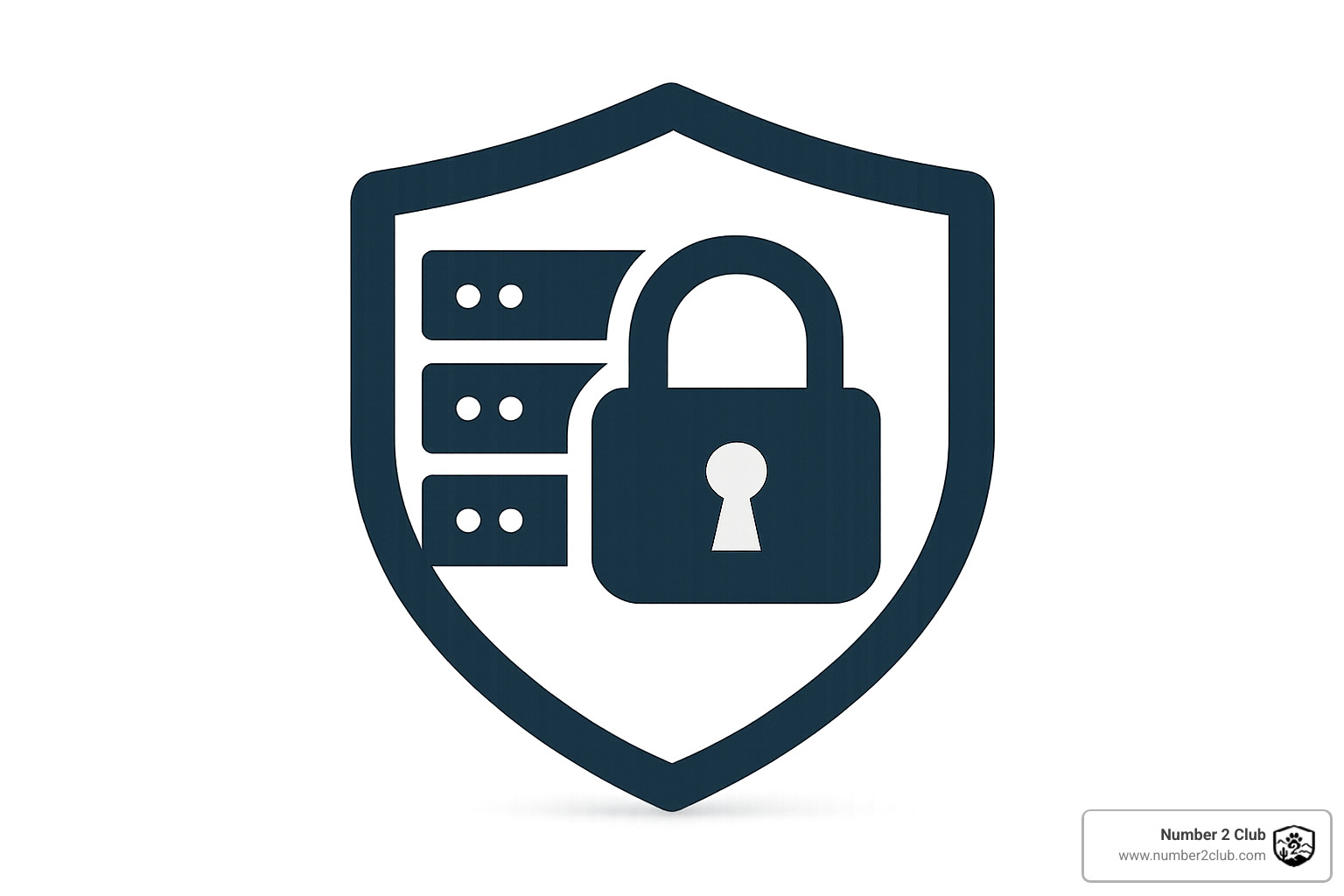 Digital shield and lock icon representing server security - inexpensive cloud servers