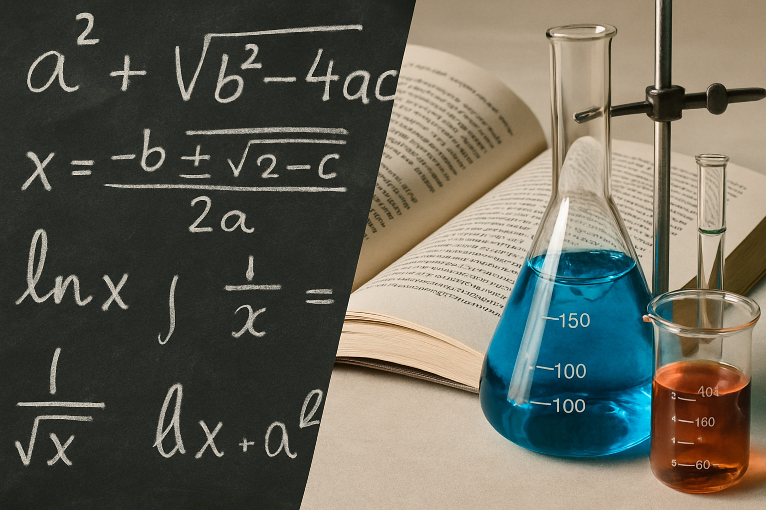 collage showing different subjects like math equations, a novel, and a science experiment - online tutoring collage showing different subjects like math equations, a novel, and a science experiment - online tutoring