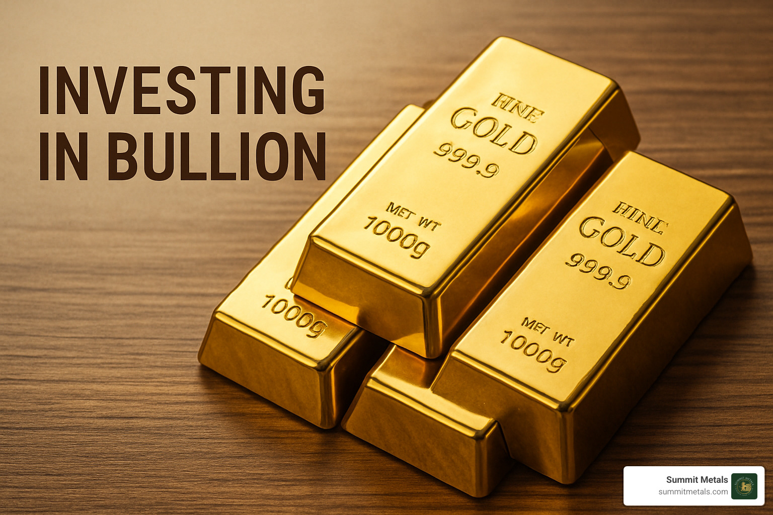close-up comparison of a gold coin, silver bar, and platinum round side-by-side - investing in bullion