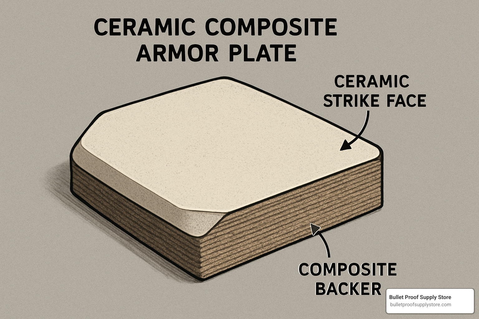 cutaway view of ceramic composite armor plate showing layers - what is the highest level of body armor