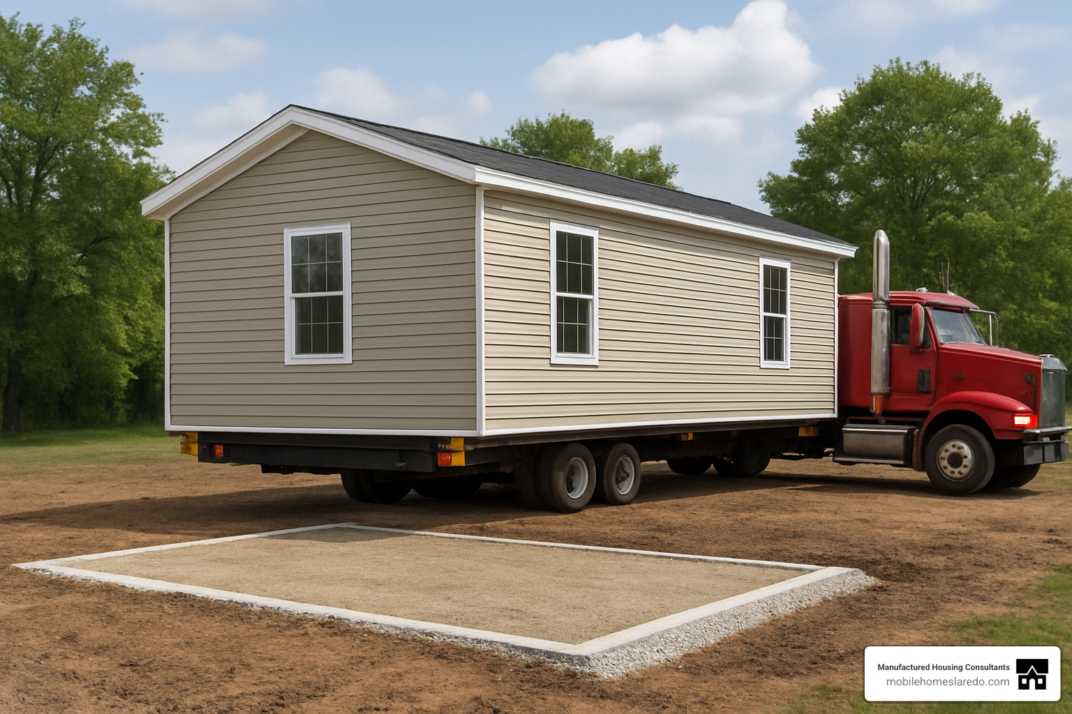 manufactured home section being delivered by truck to prepared home site - best trailer home manufacturer manufactured home section being delivered by truck to prepared home site - best trailer home manufacturer