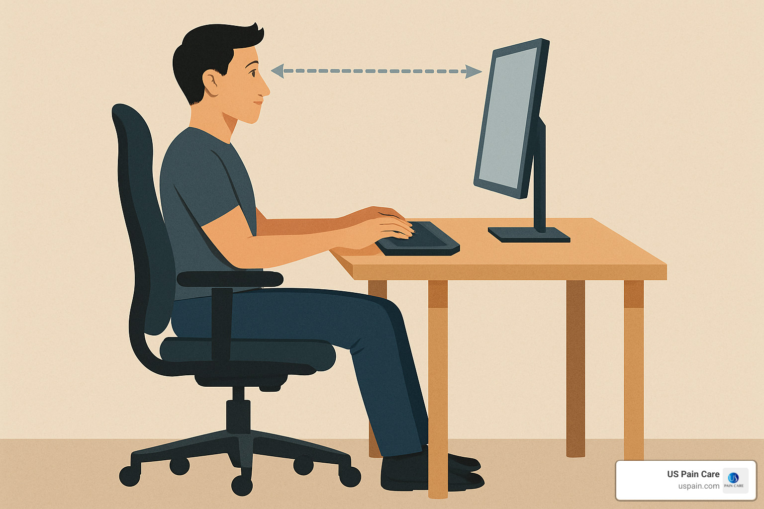 ergonomic workstation setup - herniated disk