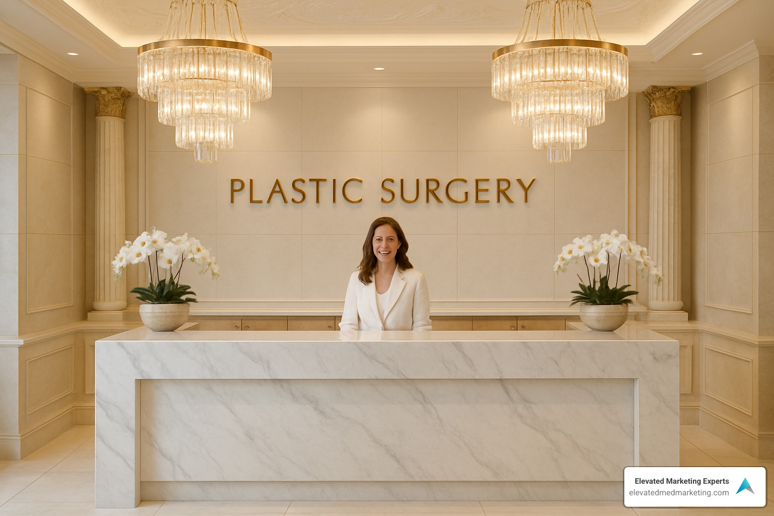 Carousel ad showcasing clinic's luxurious interior and friendly staff - Facebook Ads for plastic surgeons