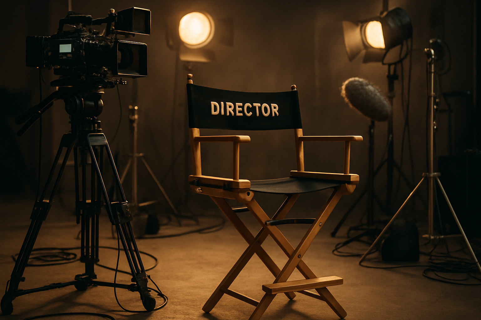 Film set with director's chair and camera equipment - Sam Nivola Movies and TV Shows