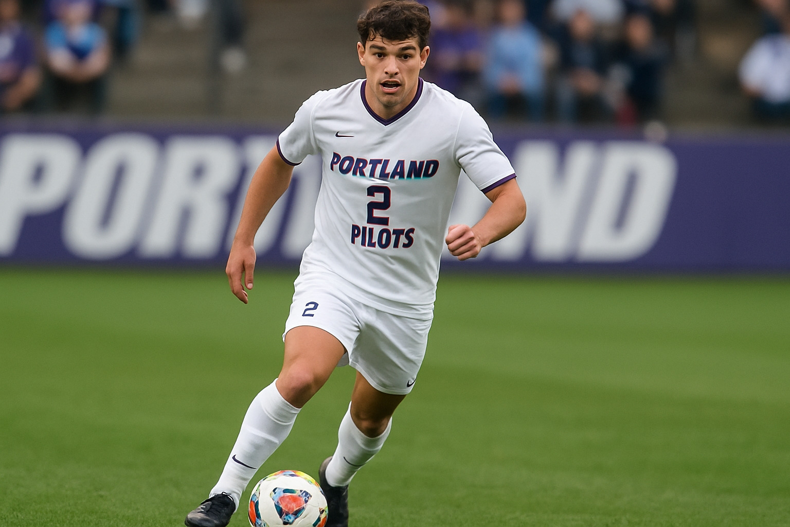 Noah Beck playing soccer for the Portland Pilots - Noah Beck