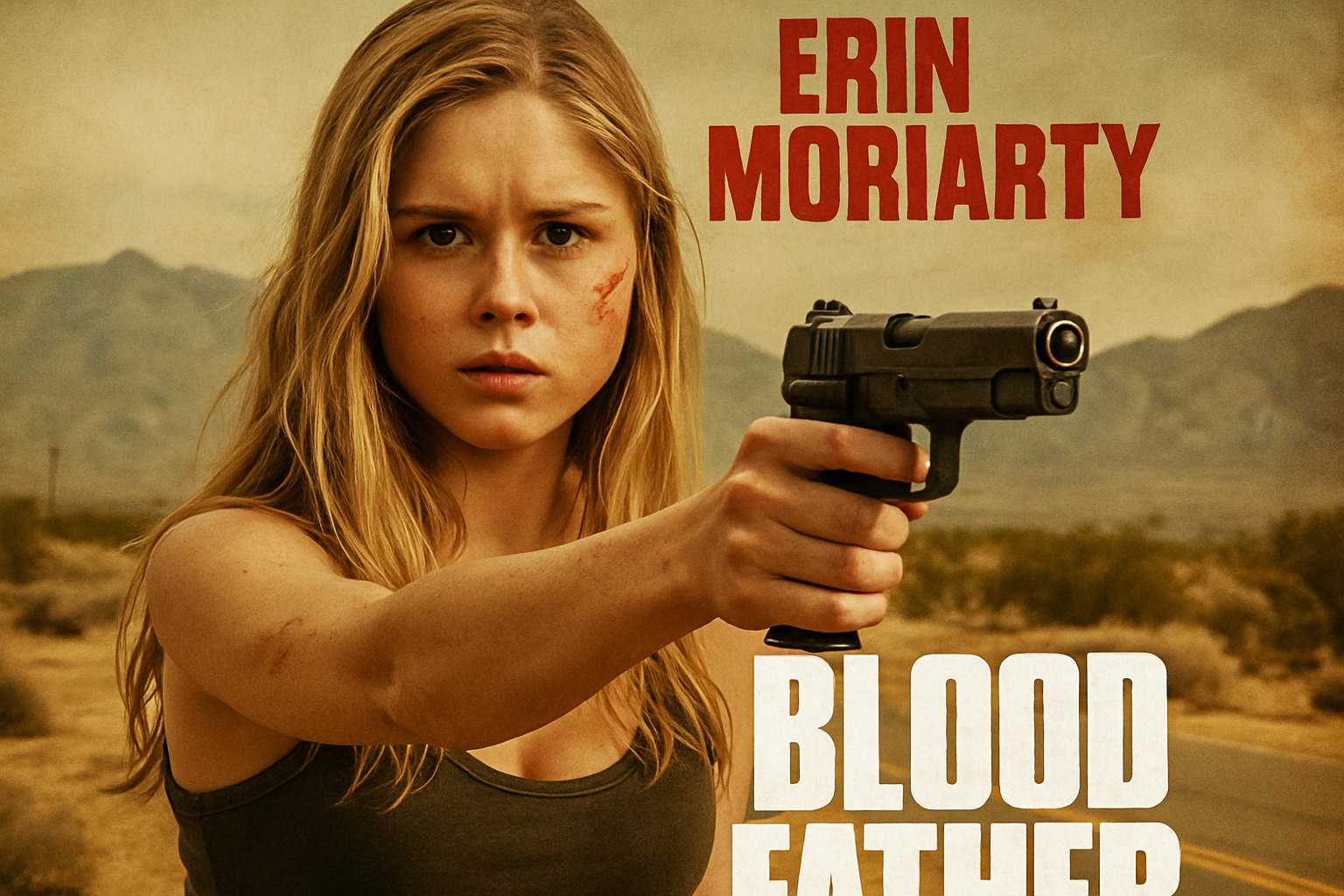 Blood Father movie poster featuring Erin Moriarty - Erin Moriarty
