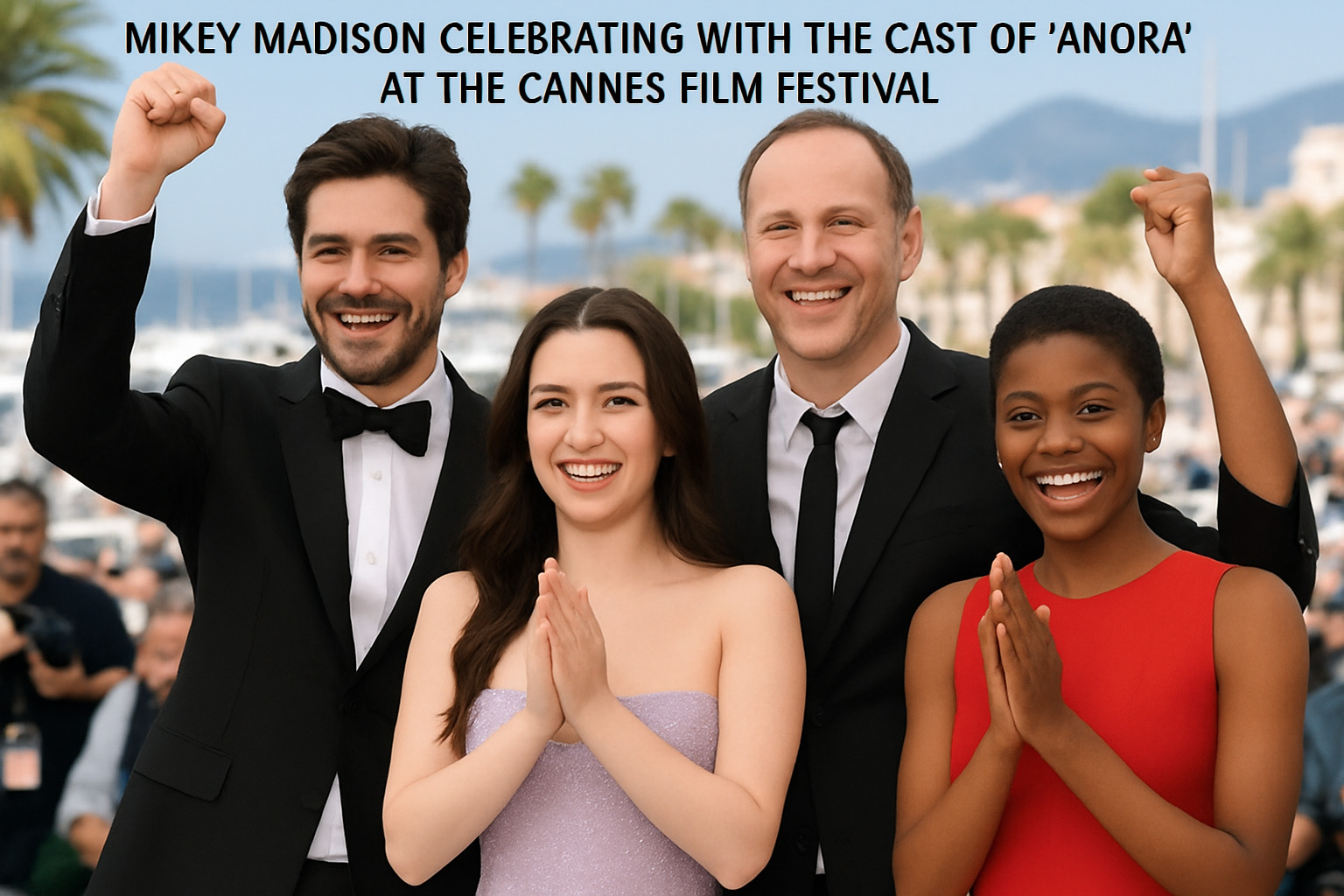 Mikey Madison celebrating with the cast of 'Anora' at the Cannes Film Festival - Mikey Madison Movies & TV Shows Mikey Madison celebrating with the cast of 'Anora' at the Cannes Film Festival - Mikey Madison Movies & TV Shows