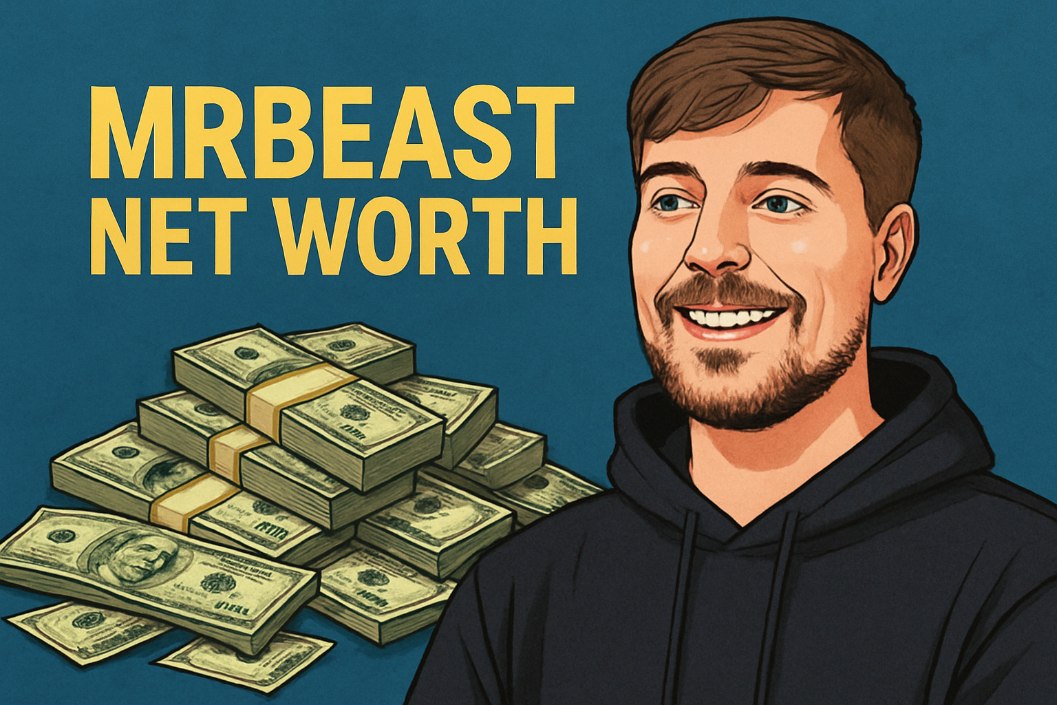 Collage of MrBeast's business ventures including Feastables chocolate bars, MrBeast Burger logos, and merchandise - mrbeast net worth