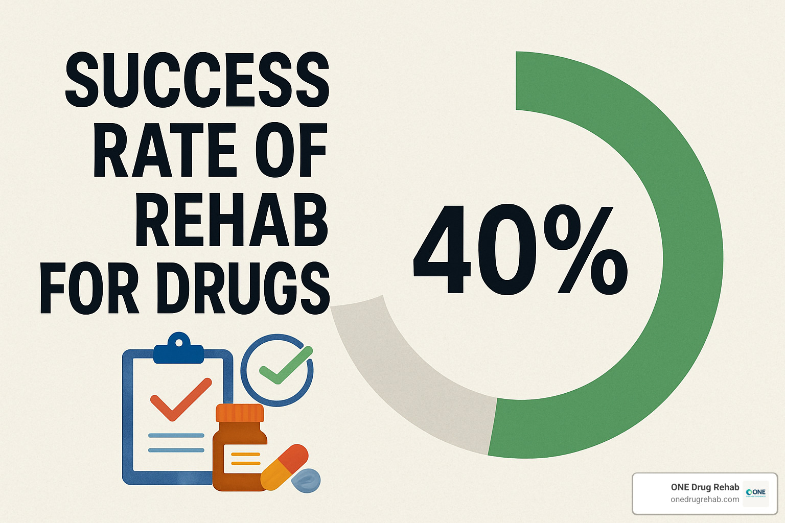 Chart showing varying drug rehab success rates based on different factors like treatment duration, completion rates, and substance type - success rate of rehab for drugs