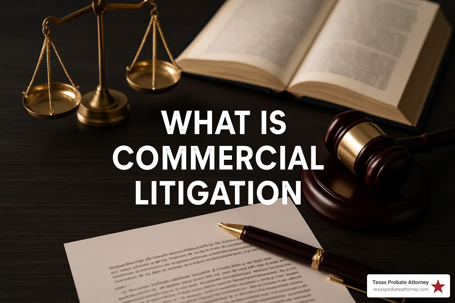 signed contract with magnifying glass - What is commercial litigation