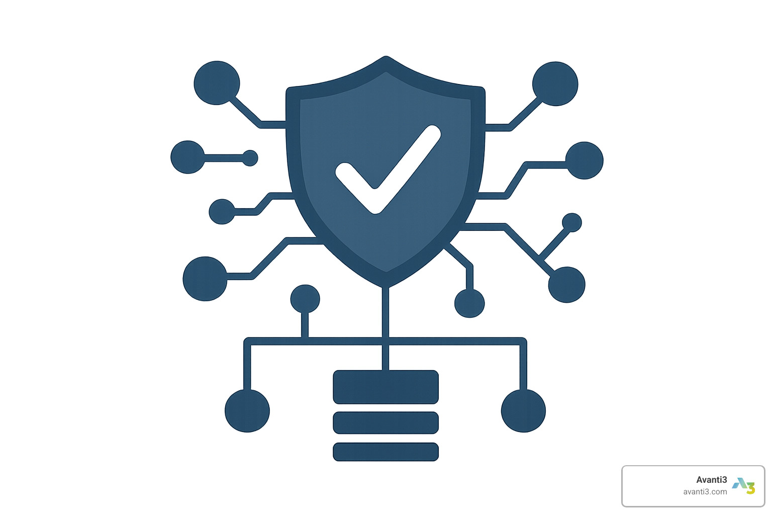 Shield icon protecting a data network - Fintech Integration Services