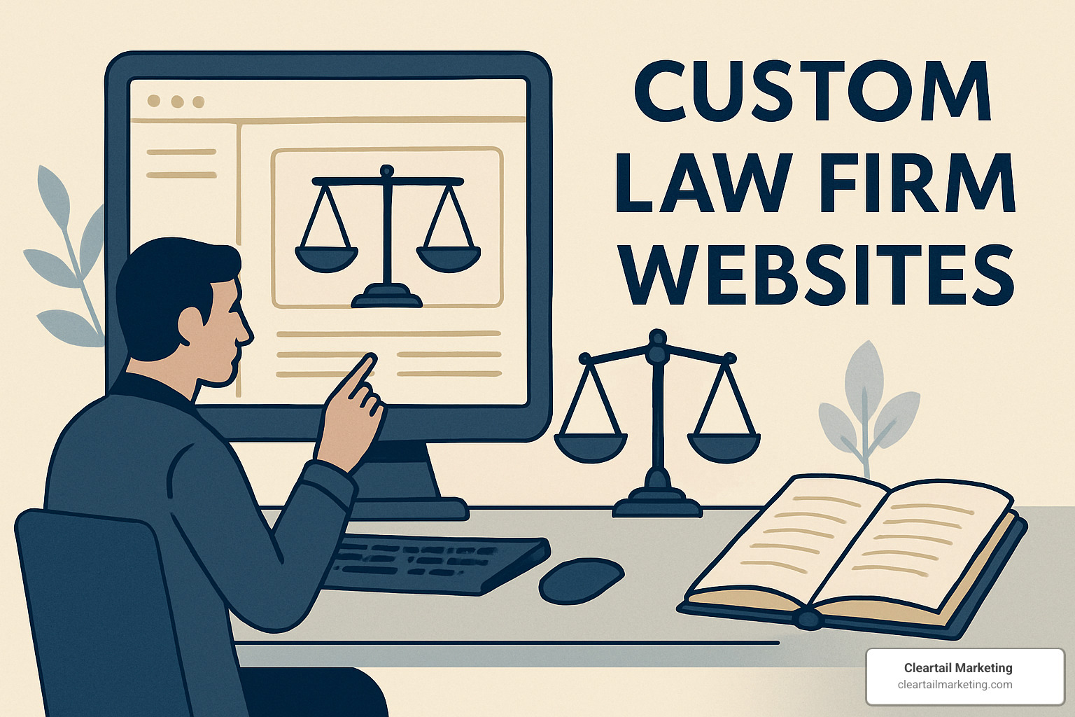Effective attorney bio page with professional headshot, credentials, and clear contact information - Custom law firm websites