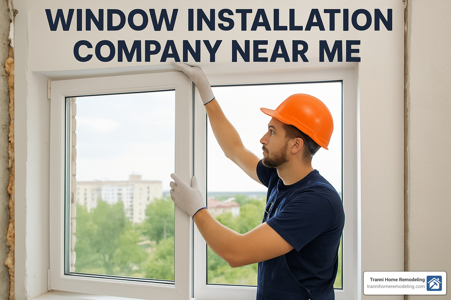 homeowner reviewing window installation quote with contractor - window installation company near me