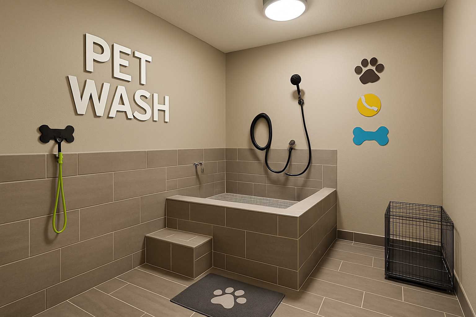 A dedicated pet washing station in an apartment building showing pet-friendly amenities - pet friendly short term furnished apartments A dedicated pet washing station in an apartment building showing pet-friendly amenities - pet friendly short term furnished apartments
