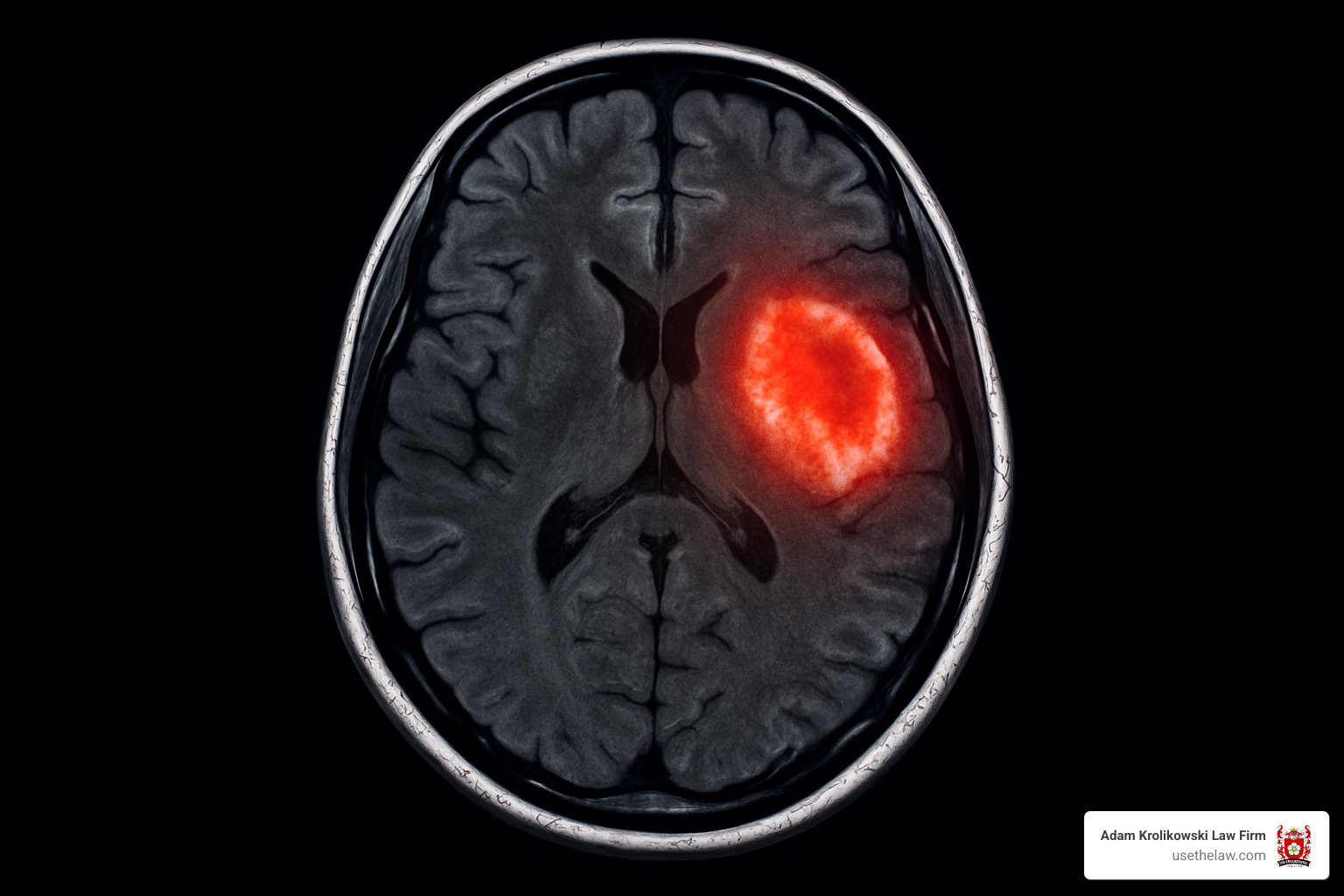 brain scan showing trauma - brain injury lawyer