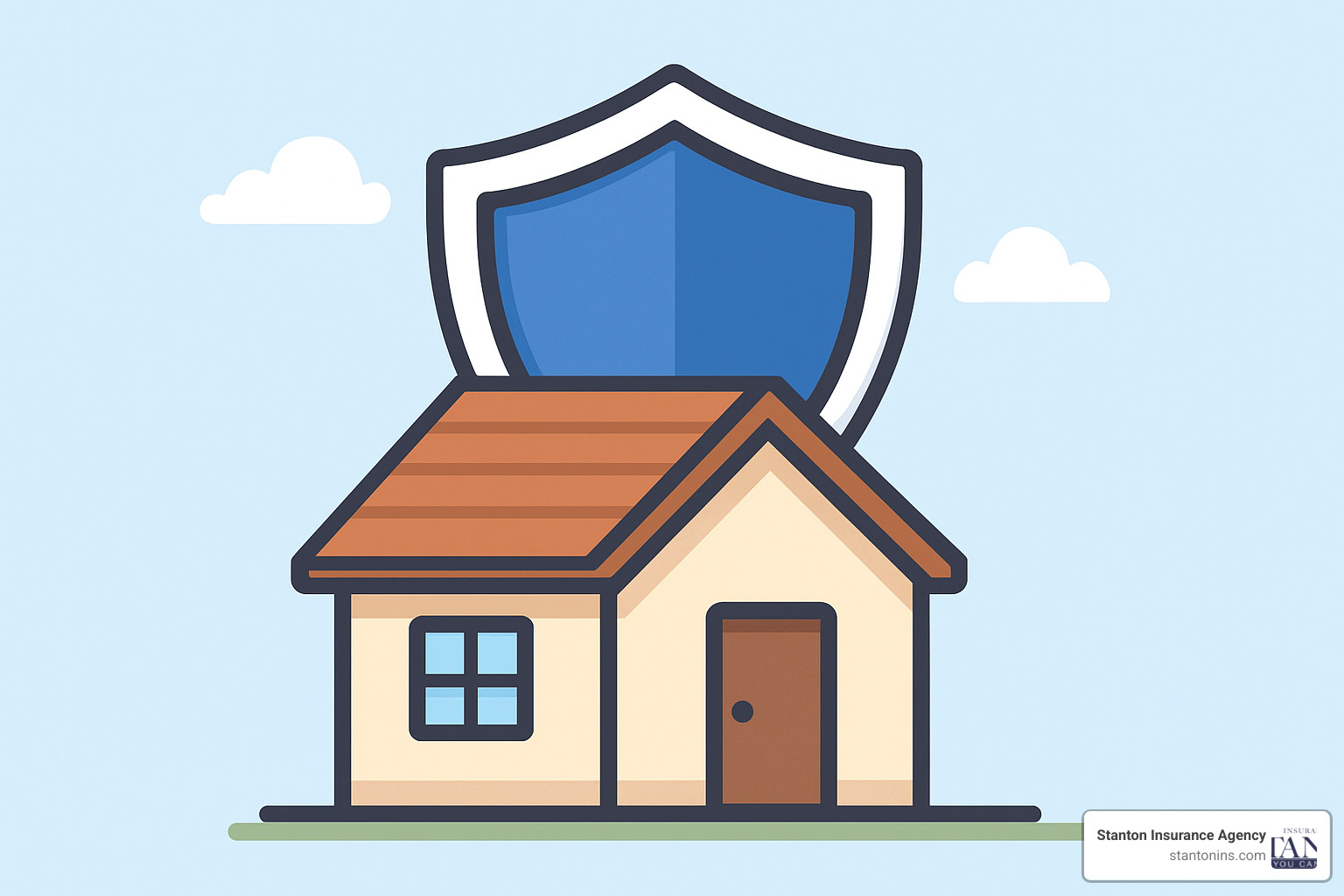 a house with a shield over it, representing protection - MA Homeowner Insurance